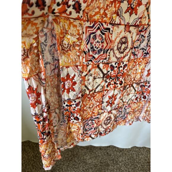 Soft Surroundings Womens Dress Medium Orange Floral Aline Maxi - Picture 7 of 13